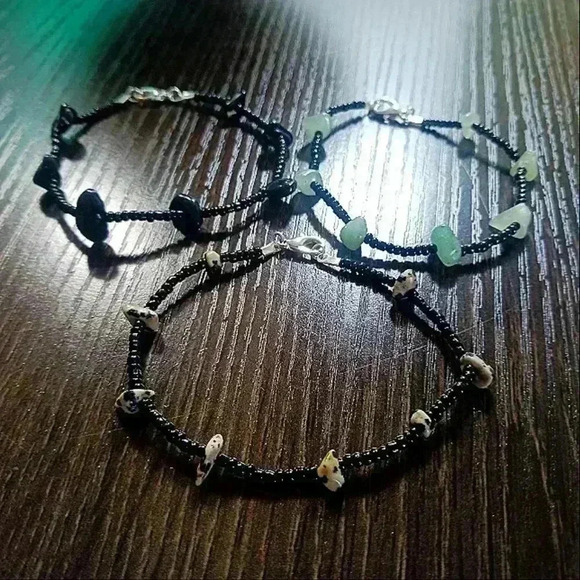 Set of 3 beaded bracelets with stones - Picture 4 of 10